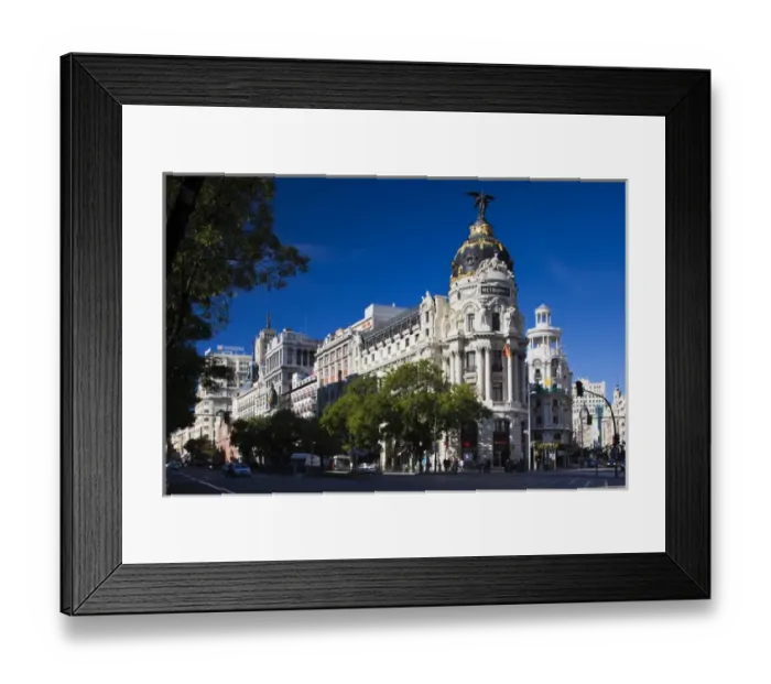 Framed Print : Spain, Madrid, Centro Area, Metropolitan Building, daytime