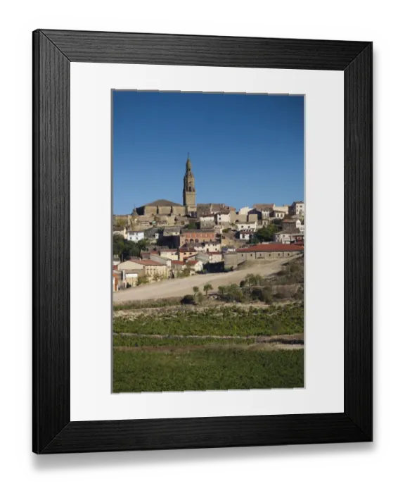 Framed Print : Spain, La Rioja Region, La Rioja Province, Briones, town view