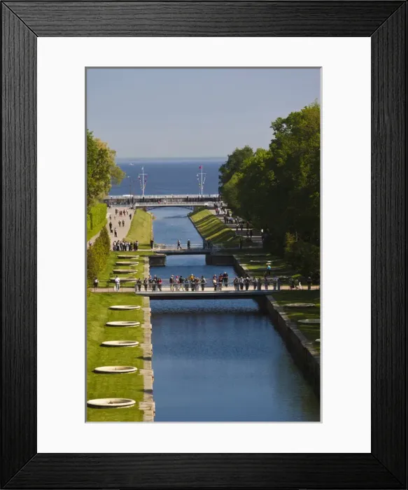 Framed Print : Russia, Saint Petersburg, Peterhof, Grand Cascade fountains