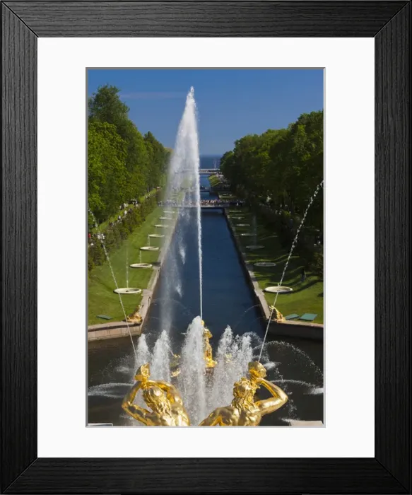 Framed Print : Russia, Saint Petersburg, Peterhof, Grand Cascade fountains Framed Print : Russia, Saint Petersburg, Peterhof, Grand Cascade fountains