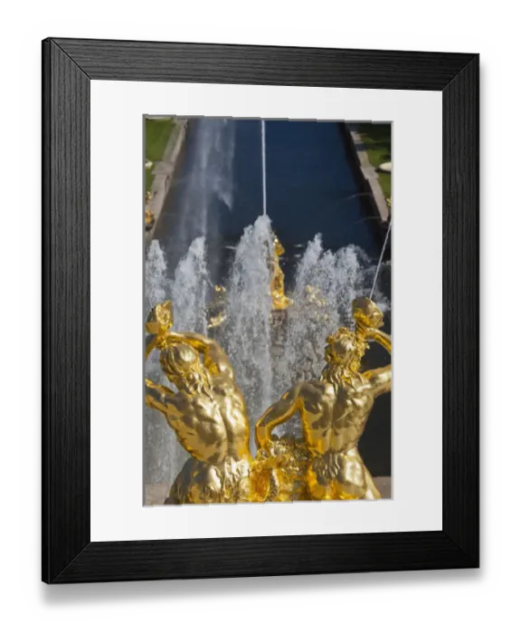 Framed Print : Russia, Saint Petersburg, Peterhof, Grand Cascade fountains