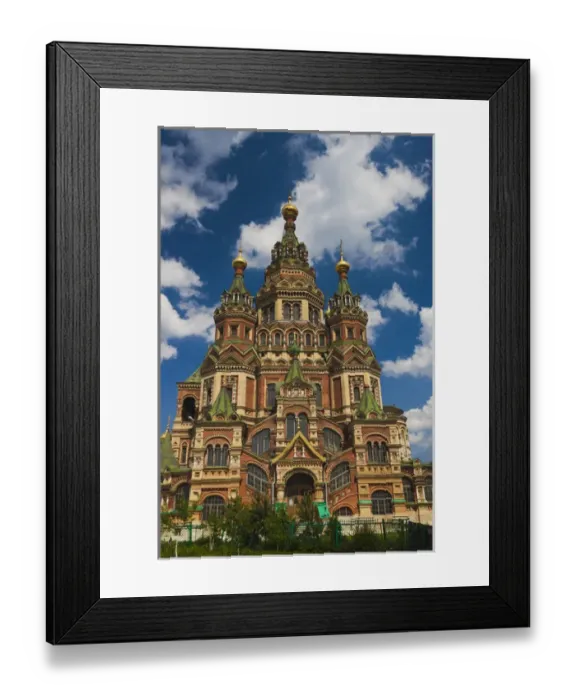 Framed Print : Russia, Saint Petersburg, Peterhof, Saints Peter and Paul Cathedral