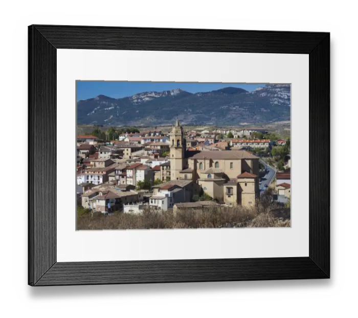 Framed Print : Spain, Basque Country Region, La Rioja Area, Alava Province, Elciego, elevated town view Framed Print : Spain, Basque Country Region, La Rioja Area, Alava Province, Elciego, elevated town view