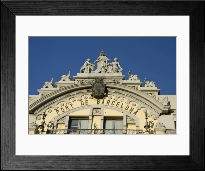 Framed Print : Spain, Catalunya, Barcelona. Port Vell, historic port area buildings Framed Print : Spain, Catalunya, Barcelona. Port Vell, historic port area buildings
