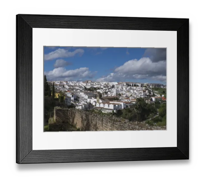 Framed Print : Spain, Andalusia, Ronda. Ronda is a classic example of a whitewashed hilltop village
