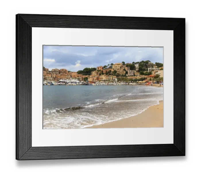 Framed Print : Europe, Spain, Balearic Islands, Mallorca, Port of Soller, harbor, historical waterfront