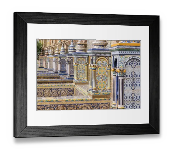 Framed Print : Spain, Andalusia, Seville. The elaborately and traditionally decorated Plaza de Espana Framed Print : Spain, Andalusia, Seville. The elaborately and traditionally decorated Plaza de Espana