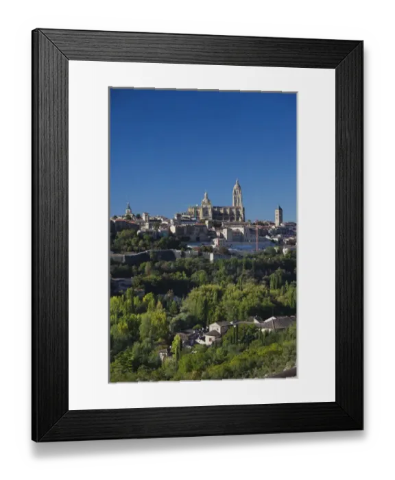 Framed Print : Spain, Castilla y Leon Region, Segovia Province, Segovia, elevated town view with Framed Print : Spain, Castilla y Leon Region, Segovia Province, Segovia, elevated town view with