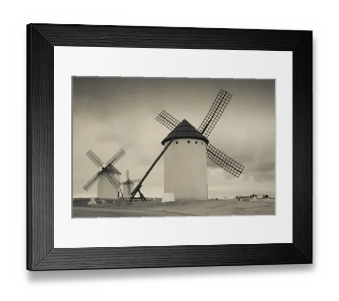 Framed Print : Spain, Castile-La Mancha Region, Ciudad Real Province, La Mancha Area, Campo de Criptana