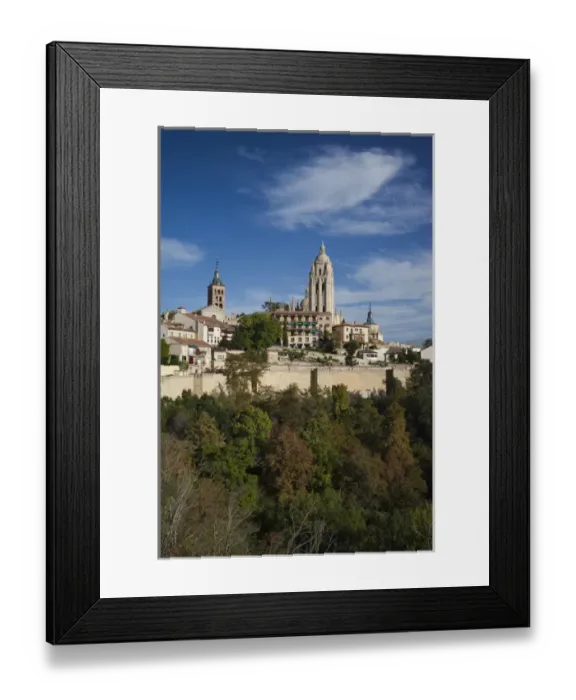 Framed Print : Spain, Castilla y Leon Region, Segovia Province, Segovia, elevated town view with Framed Print : Spain, Castilla y Leon Region, Segovia Province, Segovia, elevated town view with