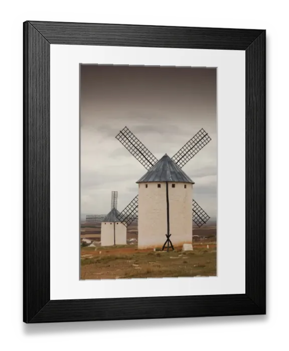 Framed Print : Spain, Castile-La Mancha Region, Ciudad Real Province, La Mancha Area, Campo de Criptana