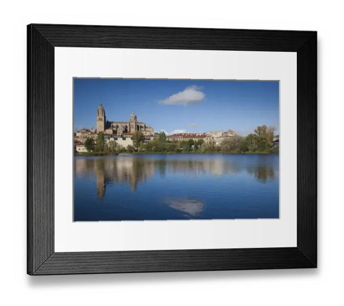 Framed Print : Spain, Castilla y Leon Region, Salamanca Province, Salamanca, Salamanca Cathedrals and town
