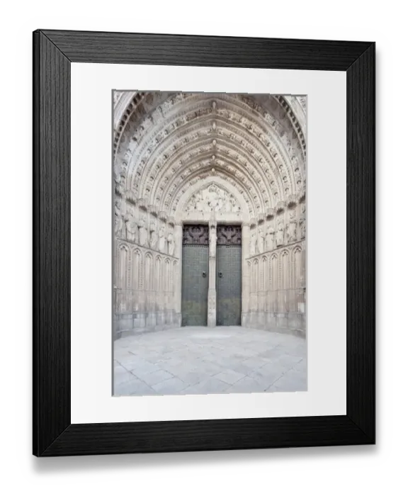 Framed Print : Europe, Spain, Toledo, Toledo Cathedral Door