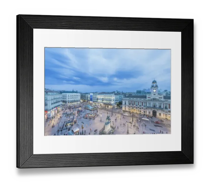Framed Print : Spain, Madrid, Looking Down on Puerta del Sol Framed Print : Spain, Madrid, Looking Down on Puerta del Sol