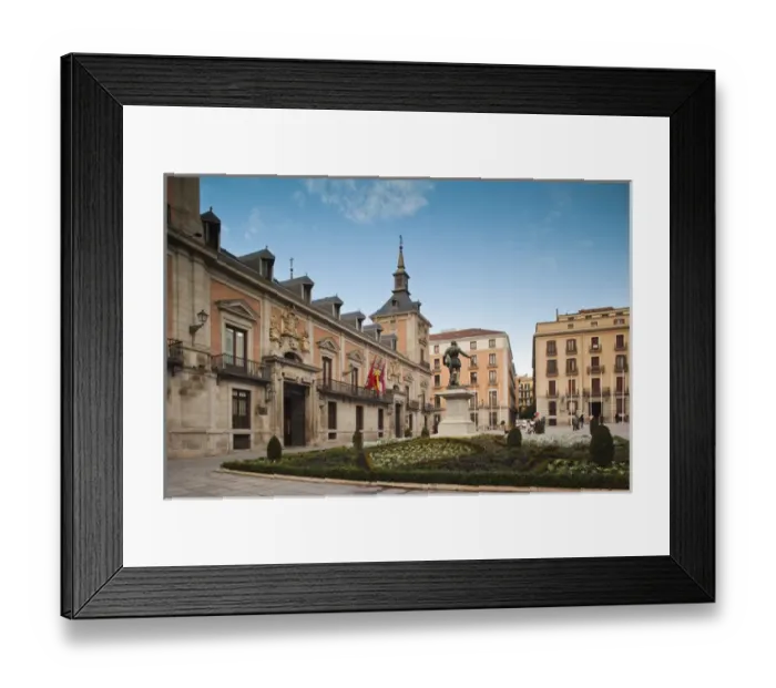 Framed Print : Spain, Madrid, Centro Area, Plaza de la Villa, town hall