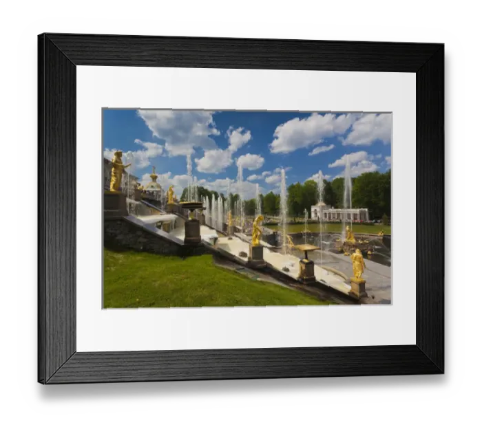 Framed Print : Russia, Saint Petersburg, Peterhof, Grand Cascade fountains