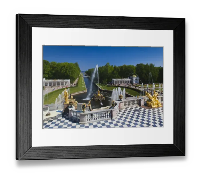 Framed Print : Russia, Saint Petersburg, Peterhof, Grand Cascade fountains