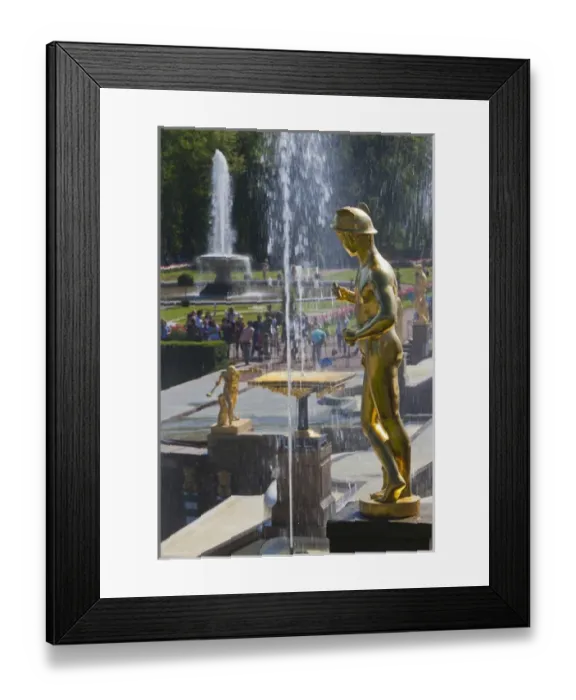 Framed Print : Russia, Saint Petersburg, Peterhof, Grand Cascade fountains Framed Print : Russia, Saint Petersburg, Peterhof, Grand Cascade fountains