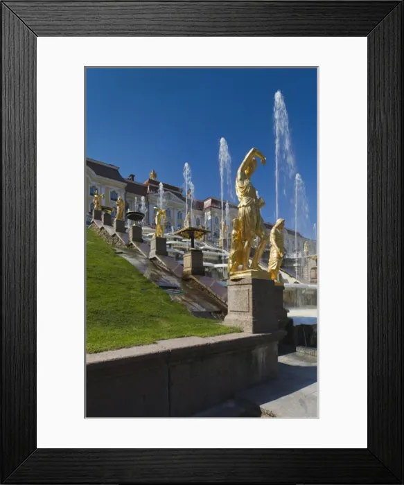 Framed Print : Russia, Saint Petersburg, Peterhof, Grand Cascade fountains