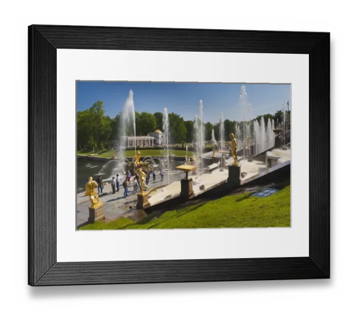 Framed Print : Russia, Saint Petersburg, Peterhof, Grand Cascade fountains