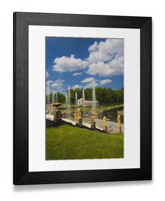 Framed Print : Russia, Saint Petersburg, Peterhof, Grand Cascade fountains