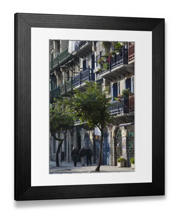 Framed Print : Spain, Basque Country Region, Guipuzcoa Province, Hondarribia, La Marina, old fishermen s Framed Print : Spain, Basque Country Region, Guipuzcoa Province, Hondarribia, La Marina, old fishermen s