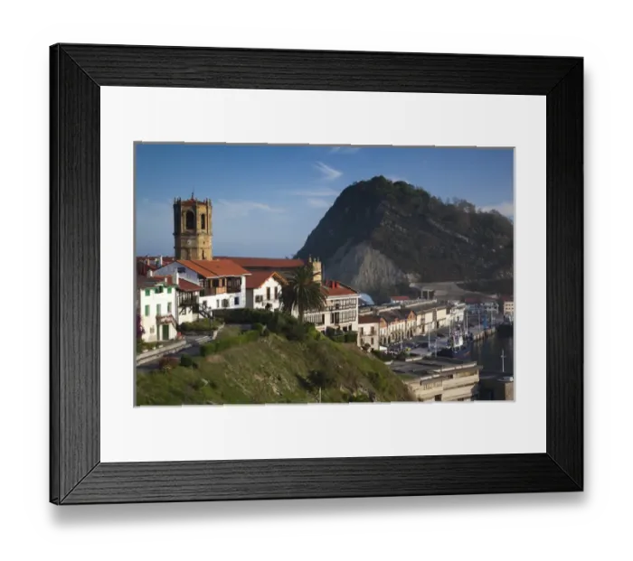 Framed Print : Spain, Basque Country Region, Guipuzcoa Province, Getaria, Iglesia de San Salvador church Framed Print : Spain, Basque Country Region, Guipuzcoa Province, Getaria, Iglesia de San Salvador church