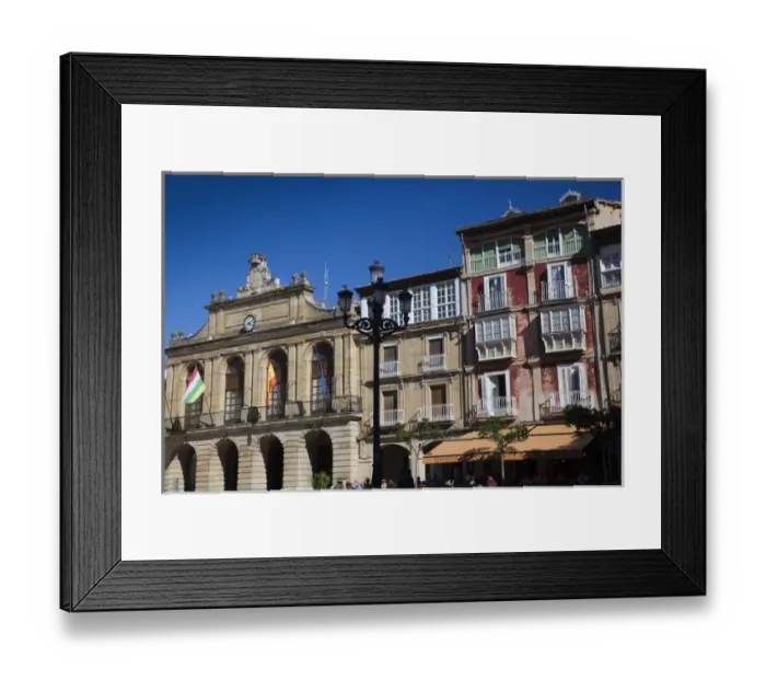 Framed Print : Spain, La Rioja Region, La Rioja Province, Haro, Plaza de la Paz, buildings Framed Print : Spain, La Rioja Region, La Rioja Province, Haro, Plaza de la Paz, buildings