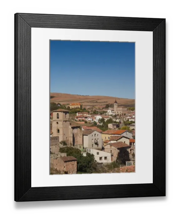 Framed Print : Spain, La Rioja Region, La Rioja Province, Villaverde, elevated town view Framed Print : Spain, La Rioja Region, La Rioja Province, Villaverde, elevated town view