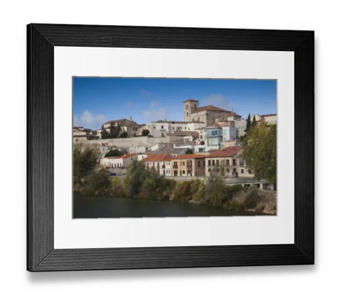 Framed Print : Spain, Castilla y Leon Region, Zamora Province, Zamora, town view along Duero River Framed Print : Spain, Castilla y Leon Region, Zamora Province, Zamora, town view along Duero River