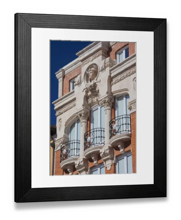 Framed Print : Spain, Castilla y Leon Region, Burgos Province, Burgos, Plaza Mayor, building detail Framed Print : Spain, Castilla y Leon Region, Burgos Province, Burgos, Plaza Mayor, building detail