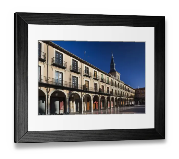 Framed Print : Spain, Castilla y Leon Region, Leon Province, Leon, Plaza Mayor, NH Plaza Mayor Hotel