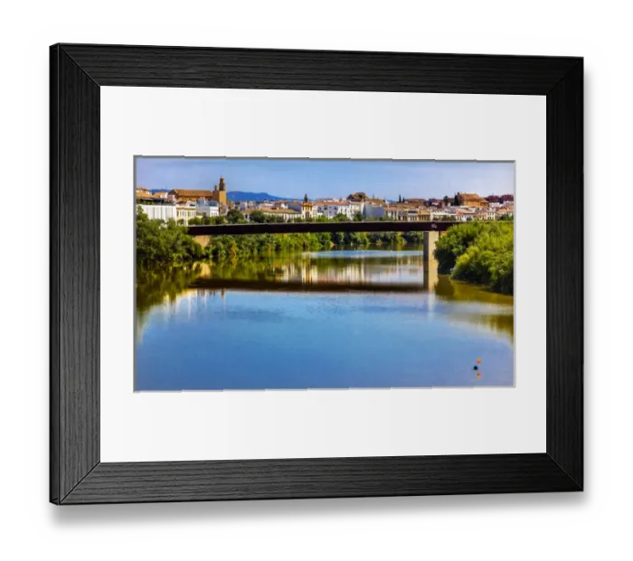Framed Print : Modern Bridge River Guadalquivir Cordoba Spain