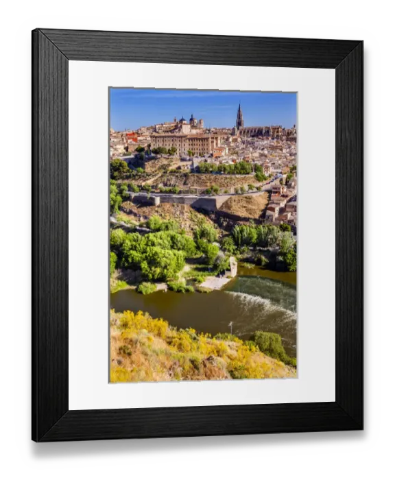 Framed Print : Churches Cathedral Medieval City Tagus River Toledo Spain