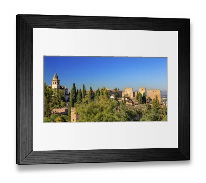 Framed Print : Alhambra Church Castle Towers Granada Andalusia Spain Framed Print : Alhambra Church Castle Towers Granada Andalusia Spain