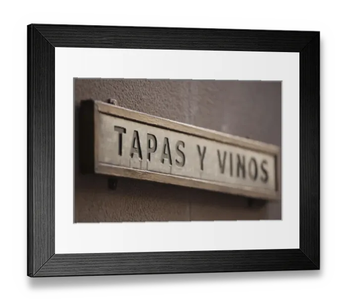 Framed Print : Spain, Aragon Region, Zaragoza Province, Zaragoza, El Tubo entertainment area, tapas