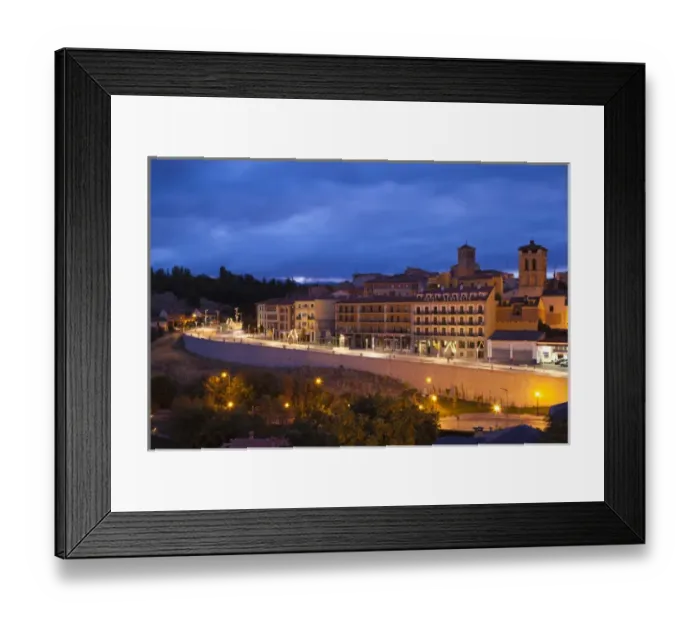 Framed Print : Spain, Castilla y Leon Region, Segovia Province, Segovia, town view over Plaza de Artilleria