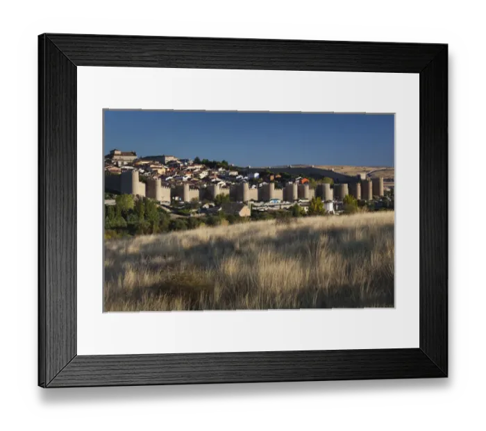 Framed Print : Spain, Castilla y Leon Region, Avila Province, Avila, Las Murallas, town walls, elevated view