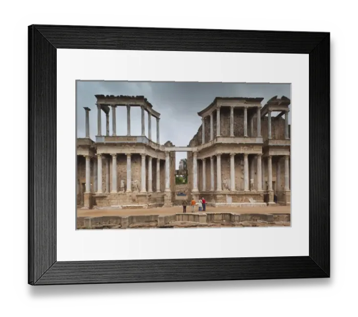 Framed Print : Spain, Extremadura Region, Badajoz Province, Merida, ruins of the Teatro Romano, Roman Theater Framed Print : Spain, Extremadura Region, Badajoz Province, Merida, ruins of the Teatro Romano, Roman Theater