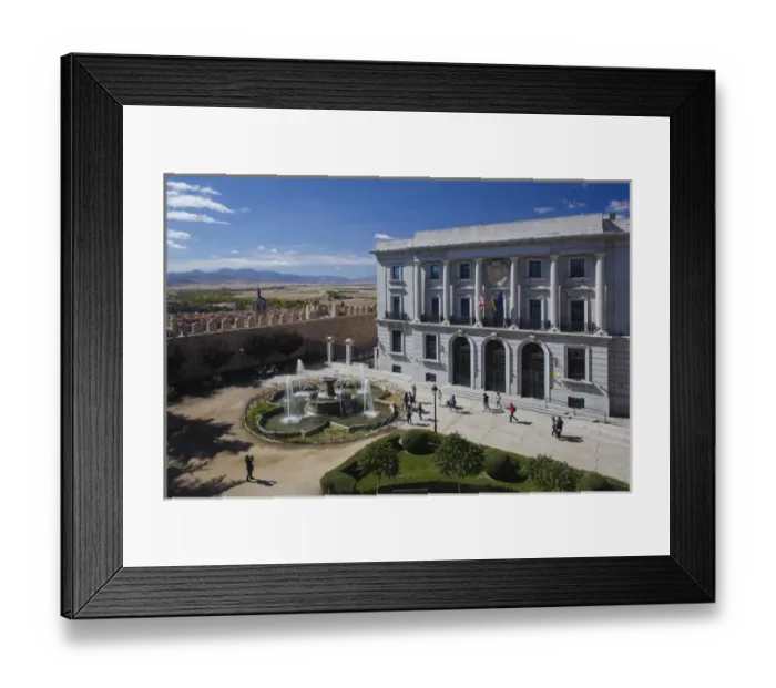 Framed Print : Spain, Castilla y Leon Region, Avila Province, Avila, Plaza Adolfo Suarez, elevated Framed Print : Spain, Castilla y Leon Region, Avila Province, Avila, Plaza Adolfo Suarez, elevated