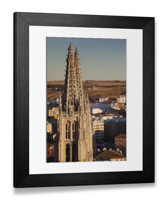 Framed Print : Spain, Castilla y Leon Region, Burgos Province, Burgos, Burgos Cathedral, elevated view Framed Print : Spain, Castilla y Leon Region, Burgos Province, Burgos, Burgos Cathedral, elevated view