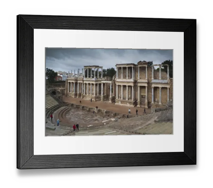 Framed Print : Spain, Extremadura Region, Badajoz Province, Merida, ruins of the Teatro Romano, Roman Theater Framed Print : Spain, Extremadura Region, Badajoz Province, Merida, ruins of the Teatro Romano, Roman Theater