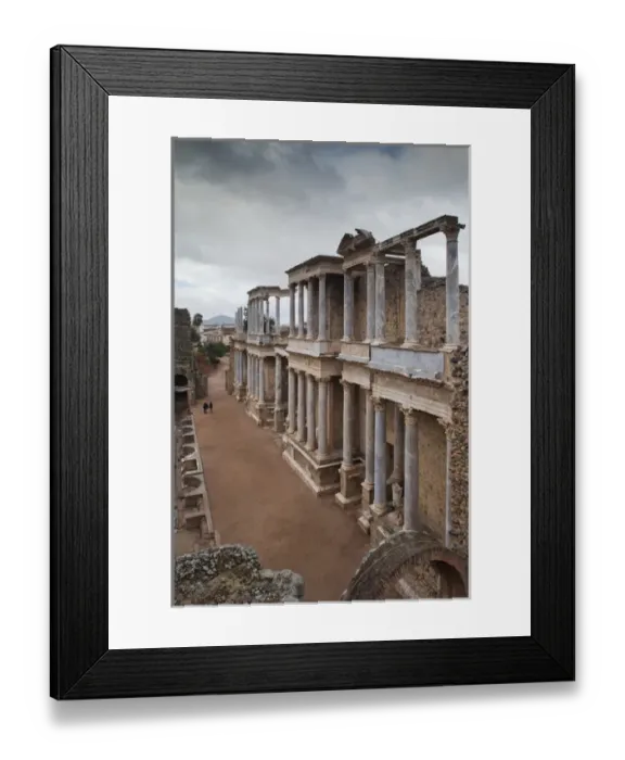 Framed Print : Spain, Extremadura Region, Badajoz Province, Merida, ruins of the Teatro Romano, Roman Theater Framed Print : Spain, Extremadura Region, Badajoz Province, Merida, ruins of the Teatro Romano, Roman Theater