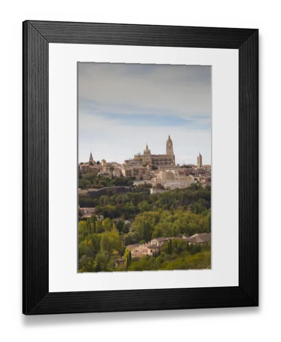 Framed Print : Spain, Castilla y Leon Region, Segovia Province, Segovia, elevated town view with Framed Print : Spain, Castilla y Leon Region, Segovia Province, Segovia, elevated town view with
