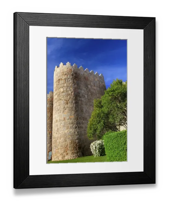 Framed Print : Walls Castle Avila Castile Spain. Described as the most 16th century town in Spain