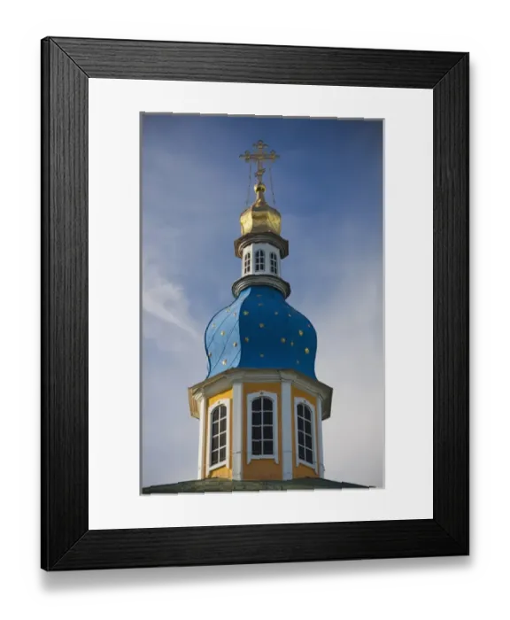 Framed Print : Russia, Pskovskaya Oblast, Pechory, Pechory Monastery, church cupola