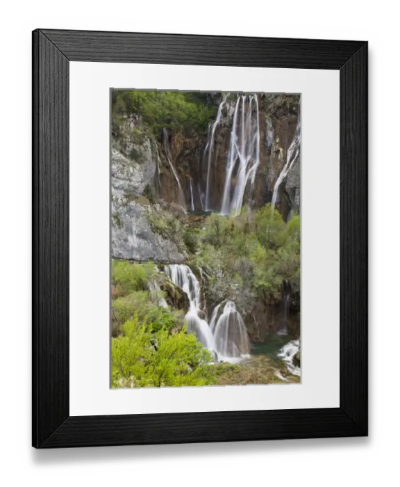 Framed Print : The Plitvice Lakes in the National Park Plitvicka Jezera in Croatia. The big Fall Framed Print : The Plitvice Lakes in the National Park Plitvicka Jezera in Croatia. The big Fall