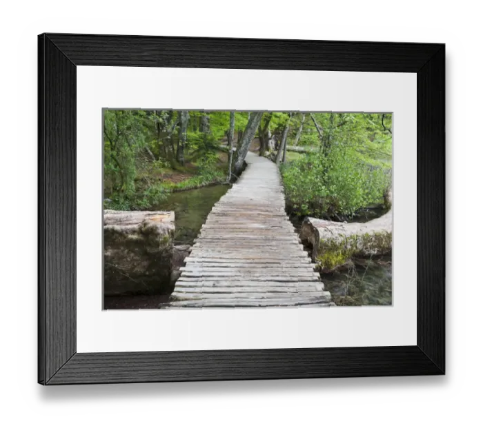Framed Print : The Plitvice Lakes in the National Park Plitvicka Jezera in Croatia. Typical plank path Framed Print : The Plitvice Lakes in the National Park Plitvicka Jezera in Croatia. Typical plank path
