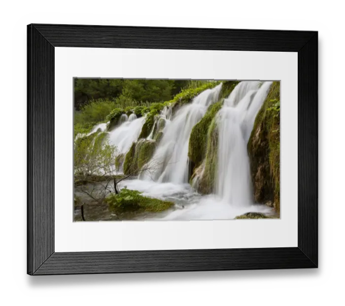 Framed Print : The Plitvice Lakes in the National Park Plitvicka Jezera in Croatia. The lower lakes
