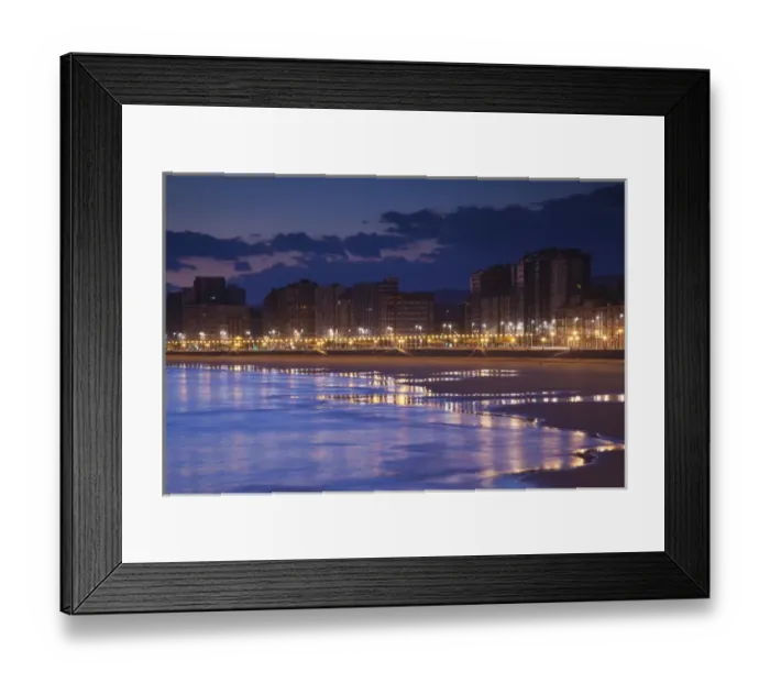 Framed Print : Spain, Asturias Region, Asturias Province, Gijon, buildings along Playa de San Lorenzo beach Framed Print : Spain, Asturias Region, Asturias Province, Gijon, buildings along Playa de San Lorenzo beach